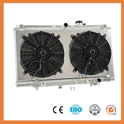 Aluminum Radiator+Fan shroud For Honda Accord/Acura CL 1994-2001 2Row AT
