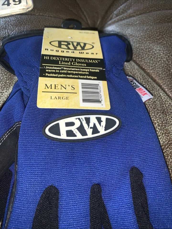 Rugged Wear Mechanics Gloves Leather Syn Palm and Fingers Are Spandex Black - Image 2 of 3