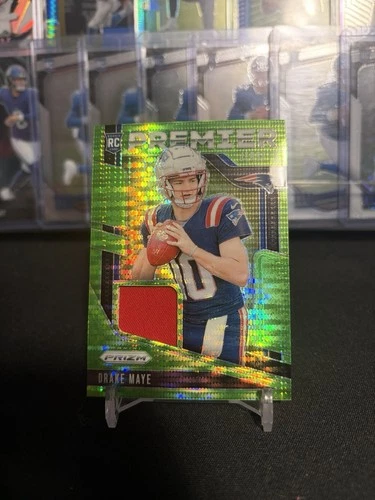 2024 Panini Prizm - Premier Jerseys Drake Maye #PJ-DME Neon Green Pulsar Prizm