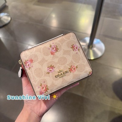 NWT COACH Large Jewelry Box Signature Floral Pattern Flowers CAP66