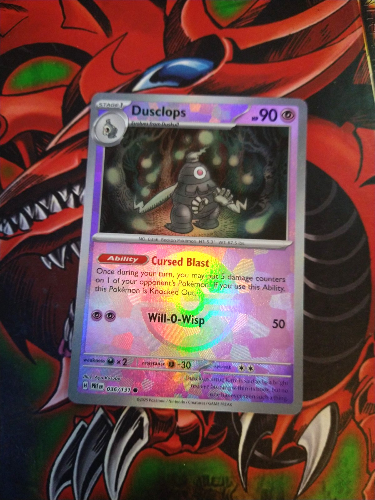 Dusclops - 036/131 - Pokeball Pattern Holo Prismatic Evolutions Pokemon NM