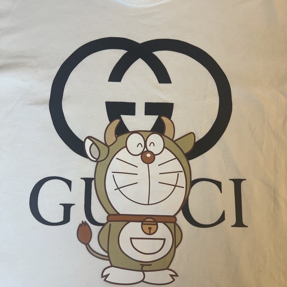 Doraemon x Gucci oversize T-shirt Men's Sz Xsmall White Short
