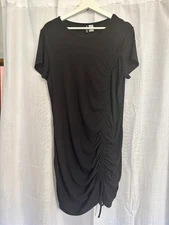 H&M Divided Short Black Dress Shirred XL - EUC