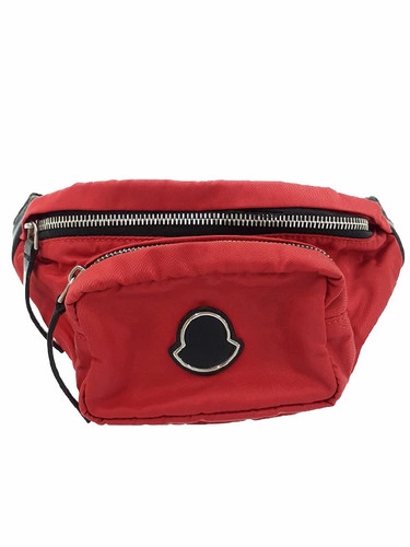 MONCLER FELICIE GM Belt Bag Body Red and Black Nylon Leather Women Purse #T1295