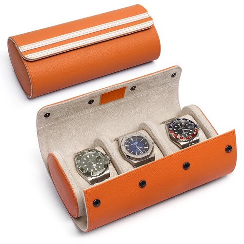 Watch Roll Travel Case 3 Slots Portable Box for Men and Women Watches Organiz...