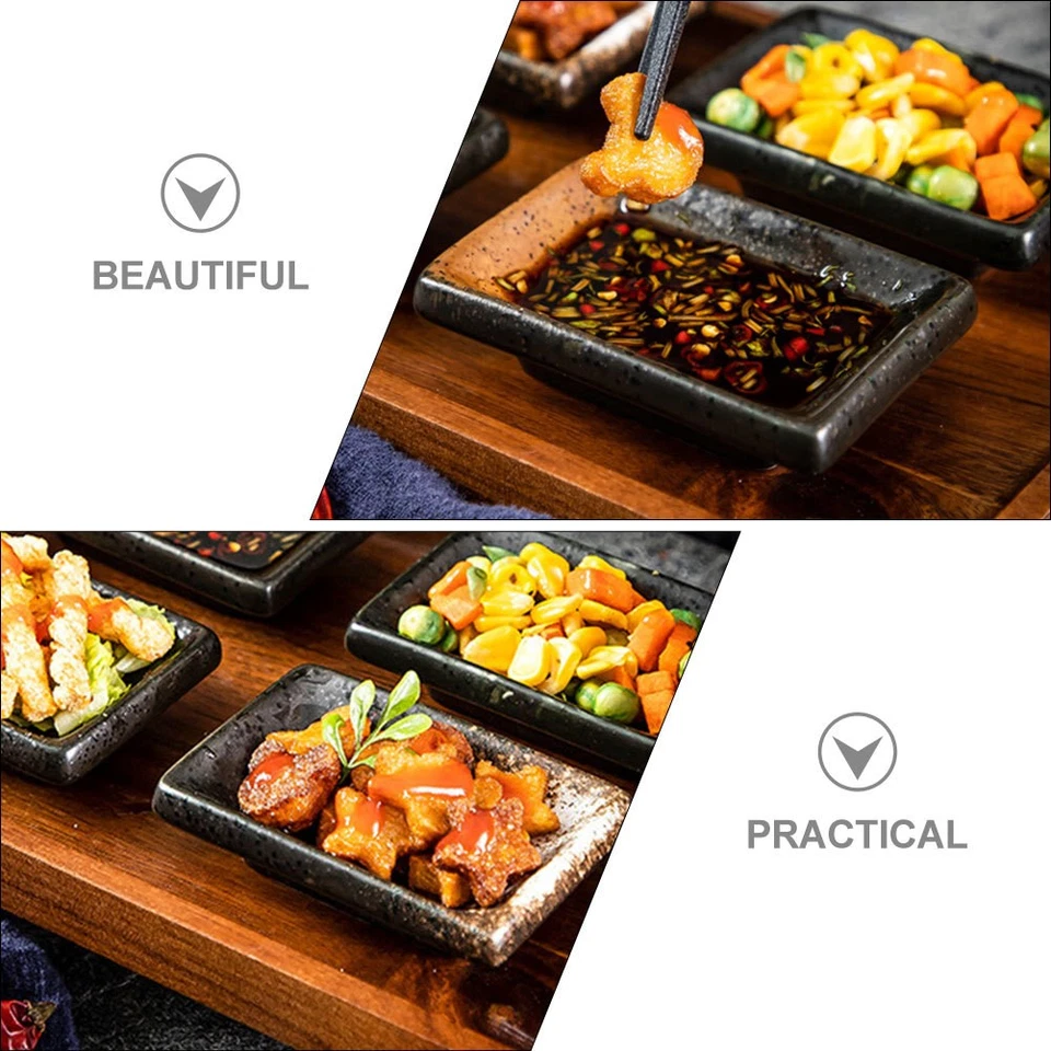  2 Pcs Japanische Dipschalen Saucenschälchen Gewürz-Serviertablett Gewürzplatte - Bild 4 von 4