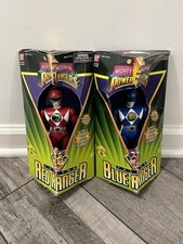 Vintage 1995 Mighty Morphin Power Rangers Talking Blue/Red Rangers