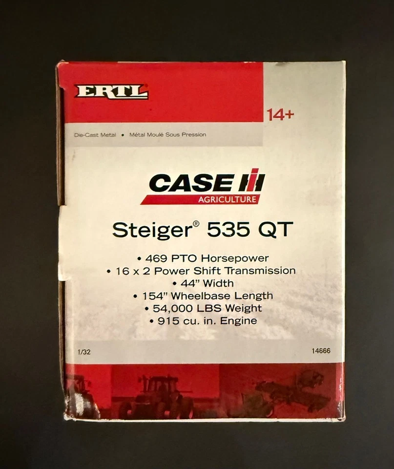 1/32 Ertl Case IH Steiger 535 QT Tractor DieCast - Never Removed from Box - Image 4 of 4