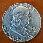 1958 P FRANKLIN Silver Half Dollar 90% Silver US Coin #117
