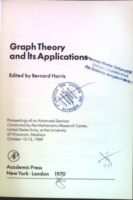 Graph Theory and Its Applications. Harris, Bernard: