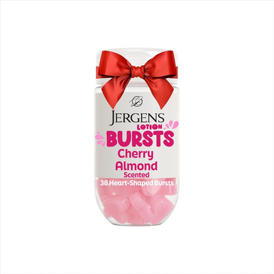 Jergens Cherry Almond Lotion Bursts, Squishy Heart-Shaped