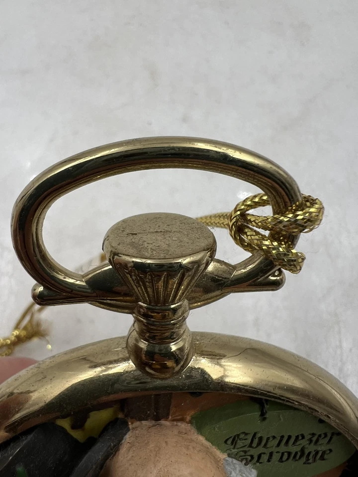 Dept 56 Ebenezer Scrooge Christmas Time Pocket Watch Ornament Dickens Village - Image 3 of 4