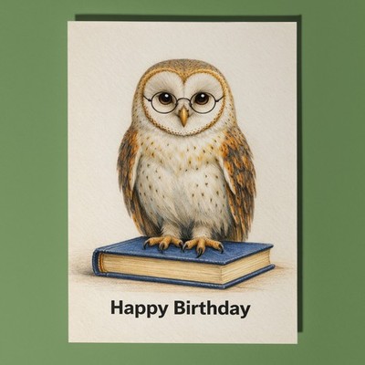 Animal Hugs Eule -ways Wise and Wonderful Happy Birthday Karte personalisiert