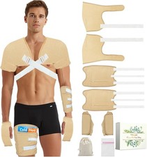 Castor Oil Pack Wrap for Men Plus Size, 8 PCS Reusable Castor Oil Wraps for Shou