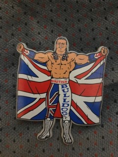 British Bulldog WWF Pin Badge 1990''s.
