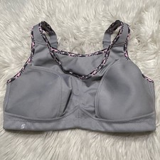 Glamorise 38D Sports Bra Gray Full Figure No Bounce Camisole Wireless 1066