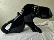 JARU Pottery Vintage Black Panther Sculpture 1980s Measures 15x10