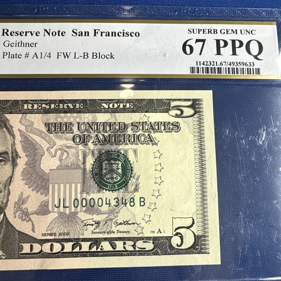 Federal Reserve Note PCGS Matching Low Serial & Fancy Serial Number - Image 2 of 4