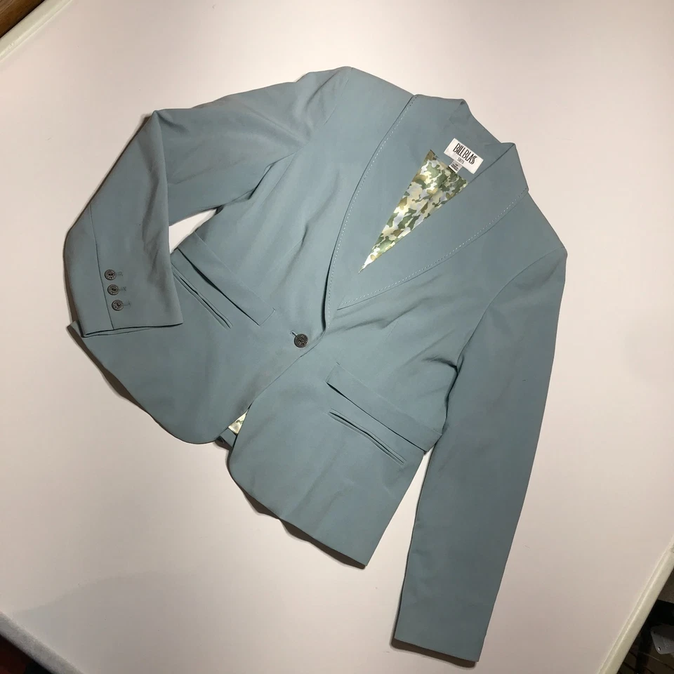 Bill Blass Suits Womens Peplum Blazer Jacket & Twilly Belt Pencil Skirt Set 14 - Image 4 of 4