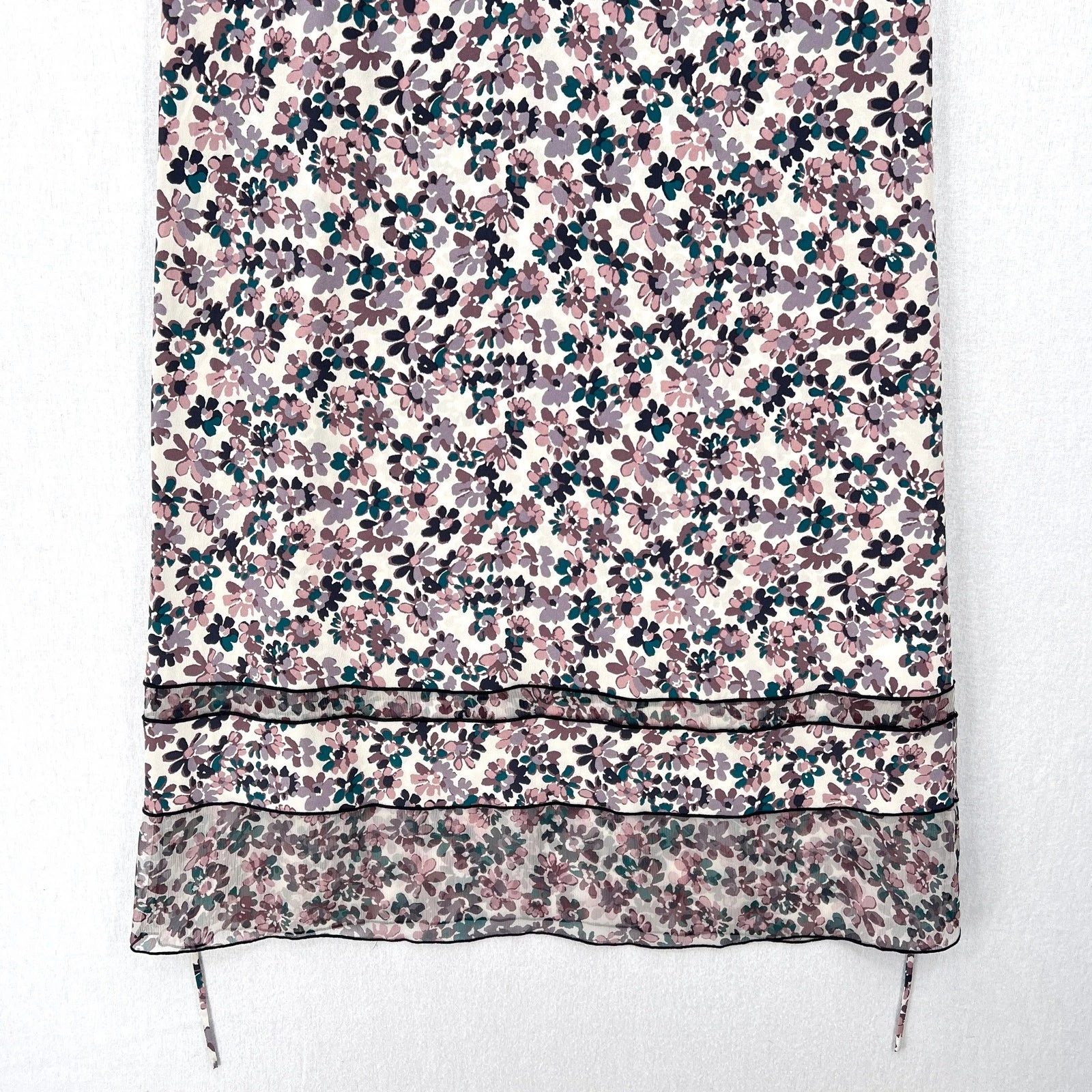 OFF WHITE Abito slip seta RAG AND BONE Ilona XS bianco sporco stampa floreale midi cravatta vita