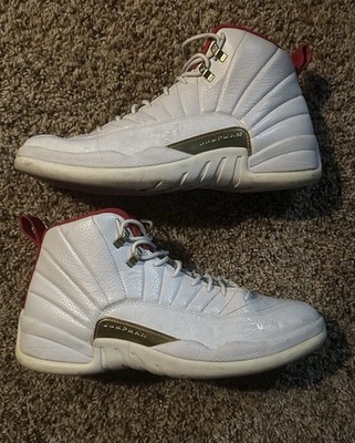 Jordan Air Jordan 12 Retro FIBA White Red Gold Leather High  display picture 1