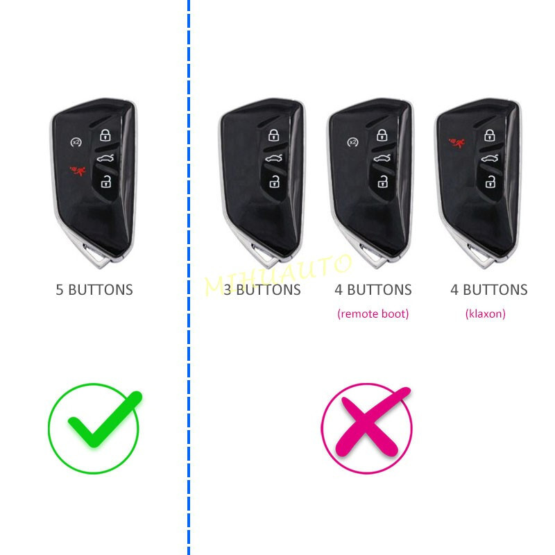 2x Silicone Car Key Case Cover Keychain For 2024-2025 VW Atlas/Atlas Cross Sport