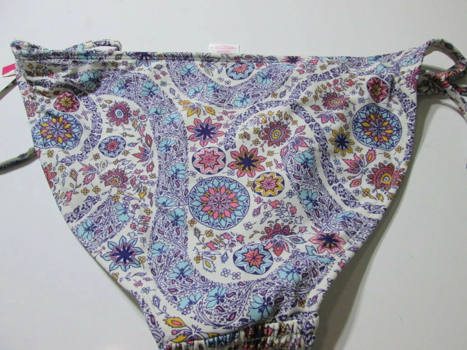 Xhilaration Mujeres Talla XL Parte Inferior de Bikini Blanco Multi Hipster Paisley Corbata Traje de Baño Foto 2 de 4