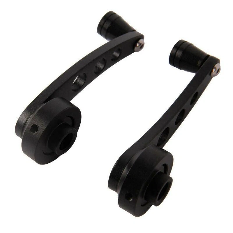 2x Black Aluminum Car Offroad Manual Window Glass Door Crank Handle Winder Knobs - Image 4 of 4