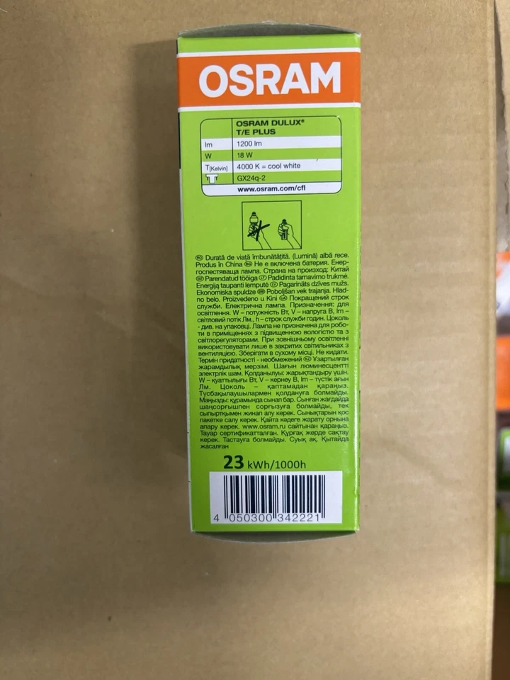 Osram Dulux 18w 840 4 Pin Triple Turn Compact Fluorescent Lamp - Cool White - Image 2 of 2