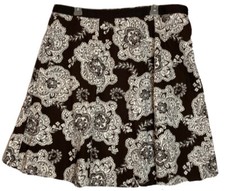 Talbots Paisley A-Line Skirt Plus Size 18 Brown White Knee Length Casual Office