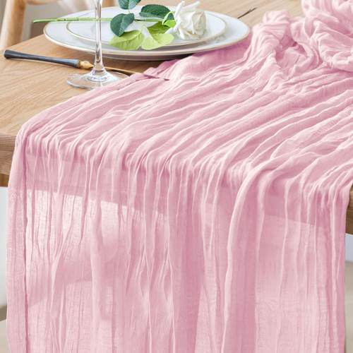 Table Runner Cheesecloth 10FT Blushing Pink Boho Gauze Cheese Cloth Rustic Sheer