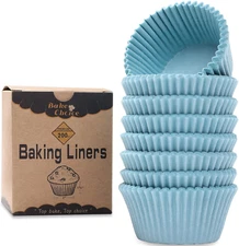 200Pcs Standard Blue Cupcake Liners for Baking,Food-Grade Cupcake Wrappers, Grea