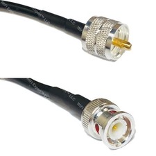 RG58 Silver PL259 UHF Male to BNC MALE Coax RF Cable USA Lot