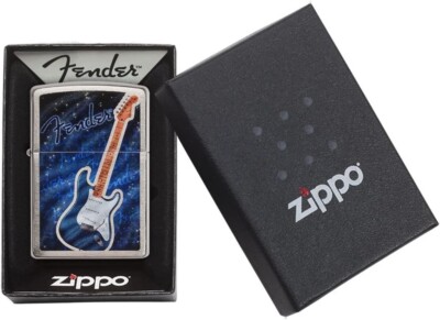 Zippo Fender Guitar Brushed Chrome 29128 | eBay