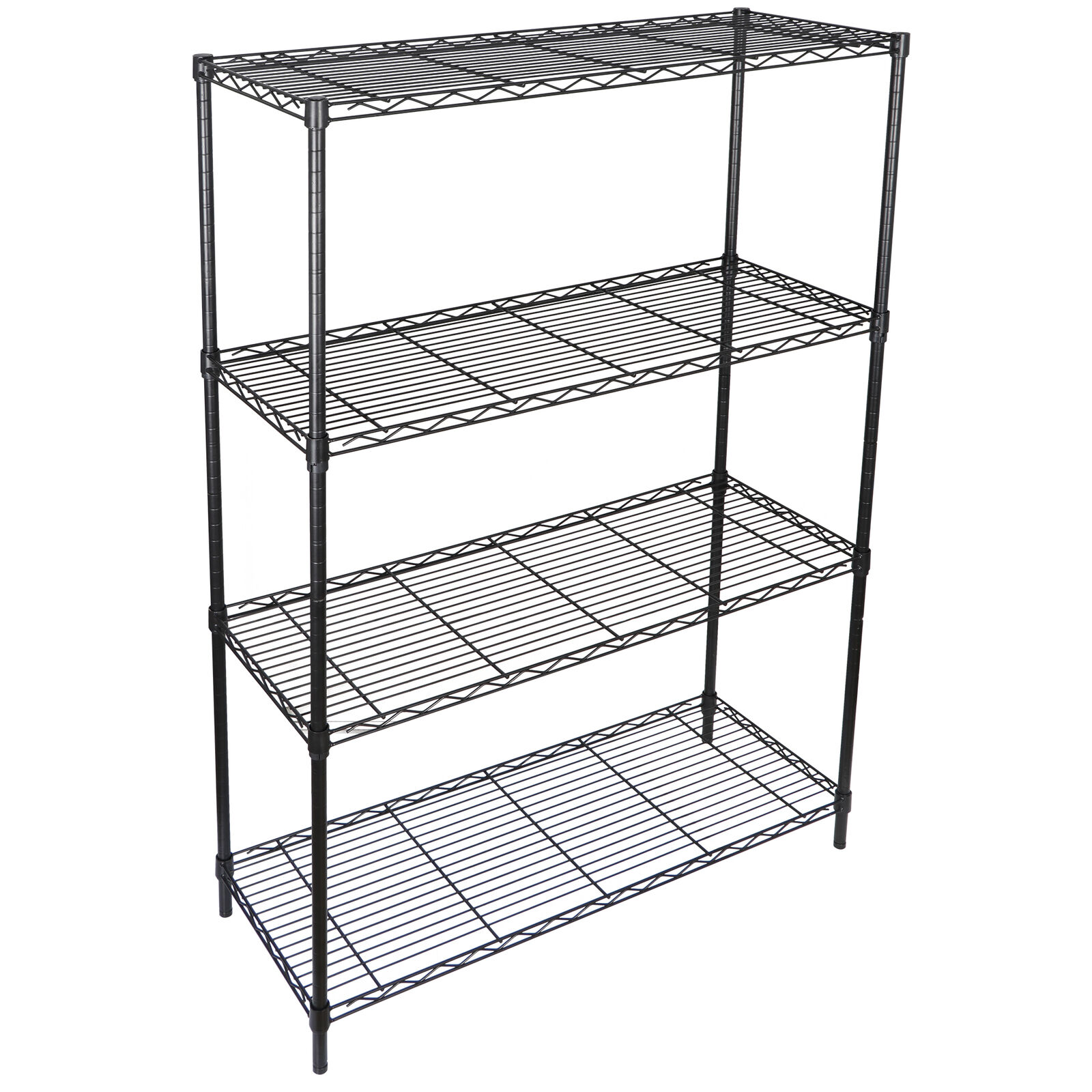 4 Shelf Adjustable Storage Shelving Steel Organizer Wire Rack Bl