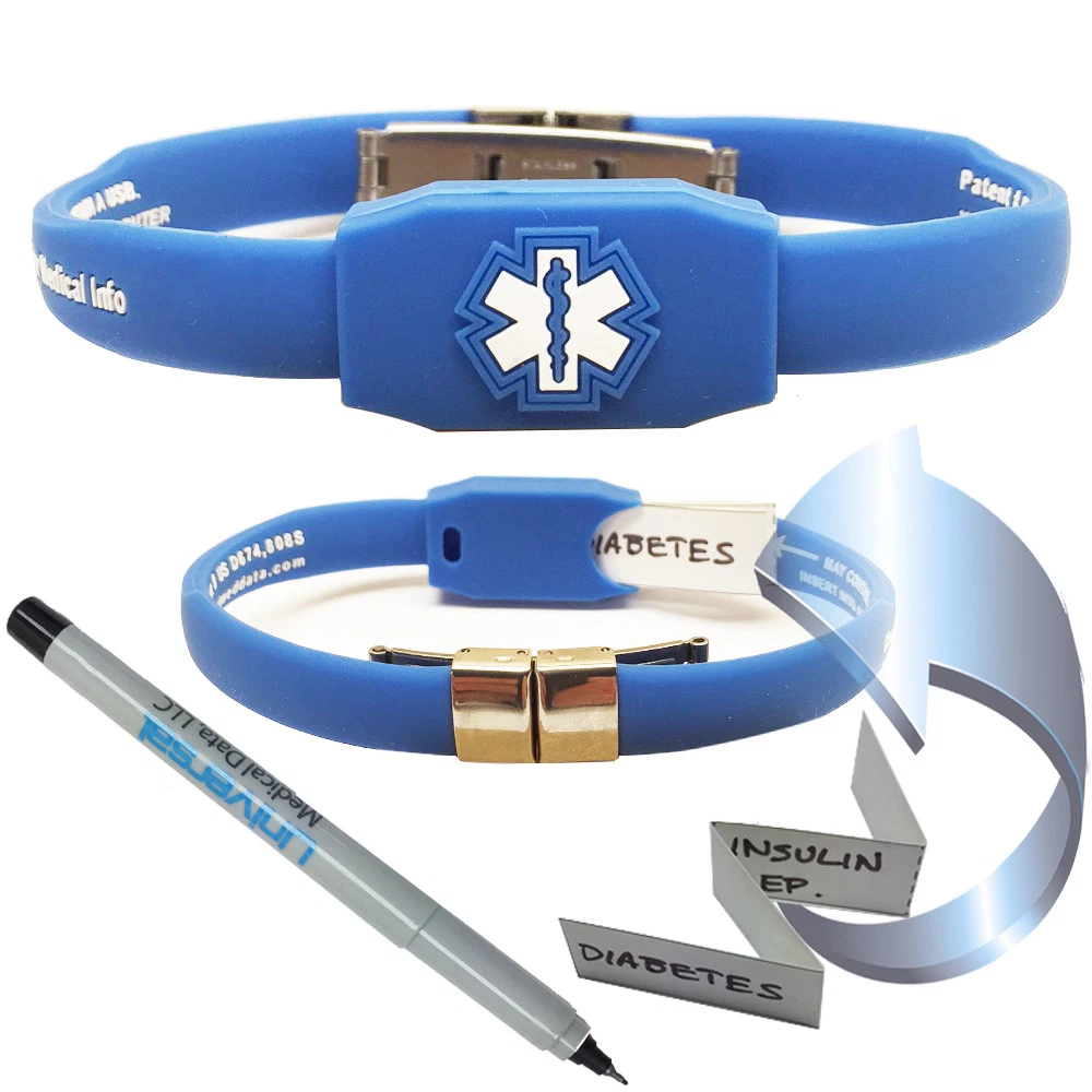 Medical id bracelets clearance with chip and waterproof