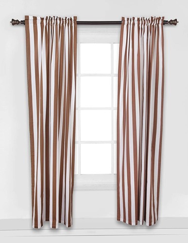 Bacati Inc. - Stripes White/Chocolate Single Curtain Panel - Free Shipping - Picture 3 of 5