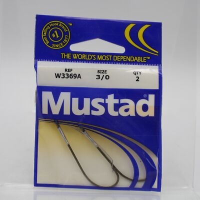 Mustad Classic Weedless Sprout Worm Hooks Brass W3369A Size 3/0