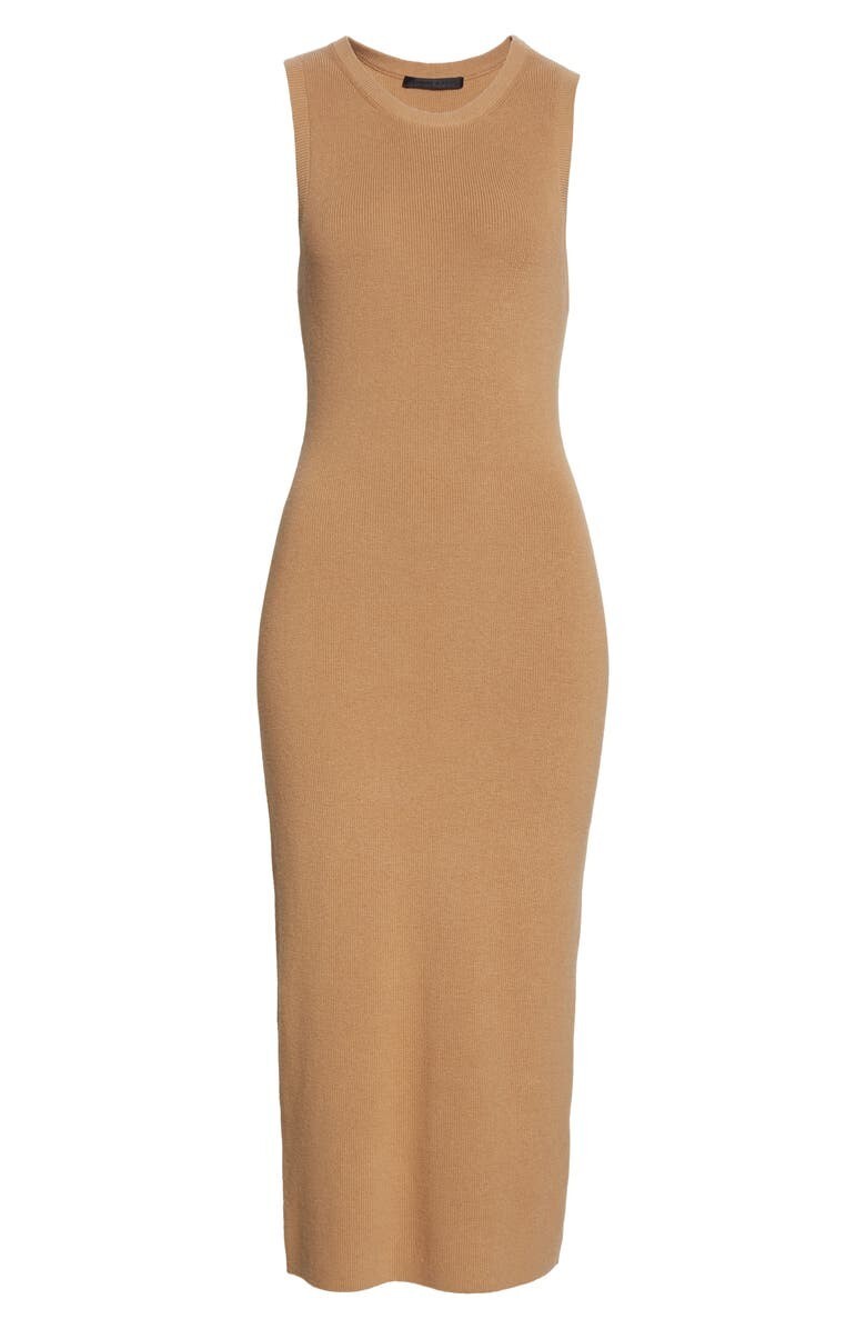 cotton cashmere ribbed sleeveless midi dress Quince Women's Ribbed Sleeveless Midi Dress in Black, Size Small