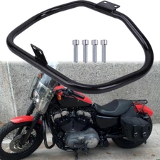 Black Engine Guard Highway Crash Bar Custom For Harley Sportster XL 883 1200 XR