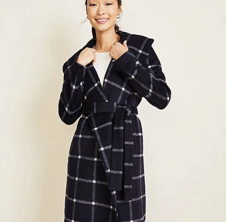 Ann taylor shawl top collar wrap coat