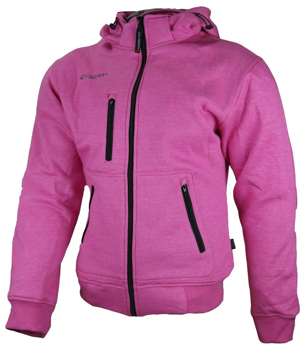 Heyberry Damen Hoody Motorradjacke Roller Hoodie mit Aramid Pink