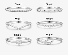 Sparkling Stackable Ring Genuine 925 Sterling Silver Size J L N P R 💖