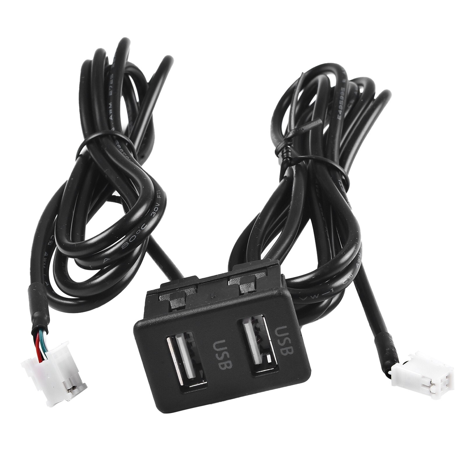 Premium Car Dual USB Socket Base for Dashboard Mounting with 145cm Cable