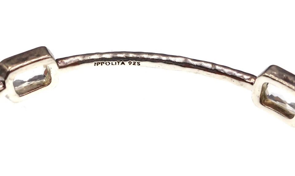 Pulsera brazalete IPPOLITA plata esterlina roca caramelo cuarzo transparente 5 estaciones Foto 4 de 4