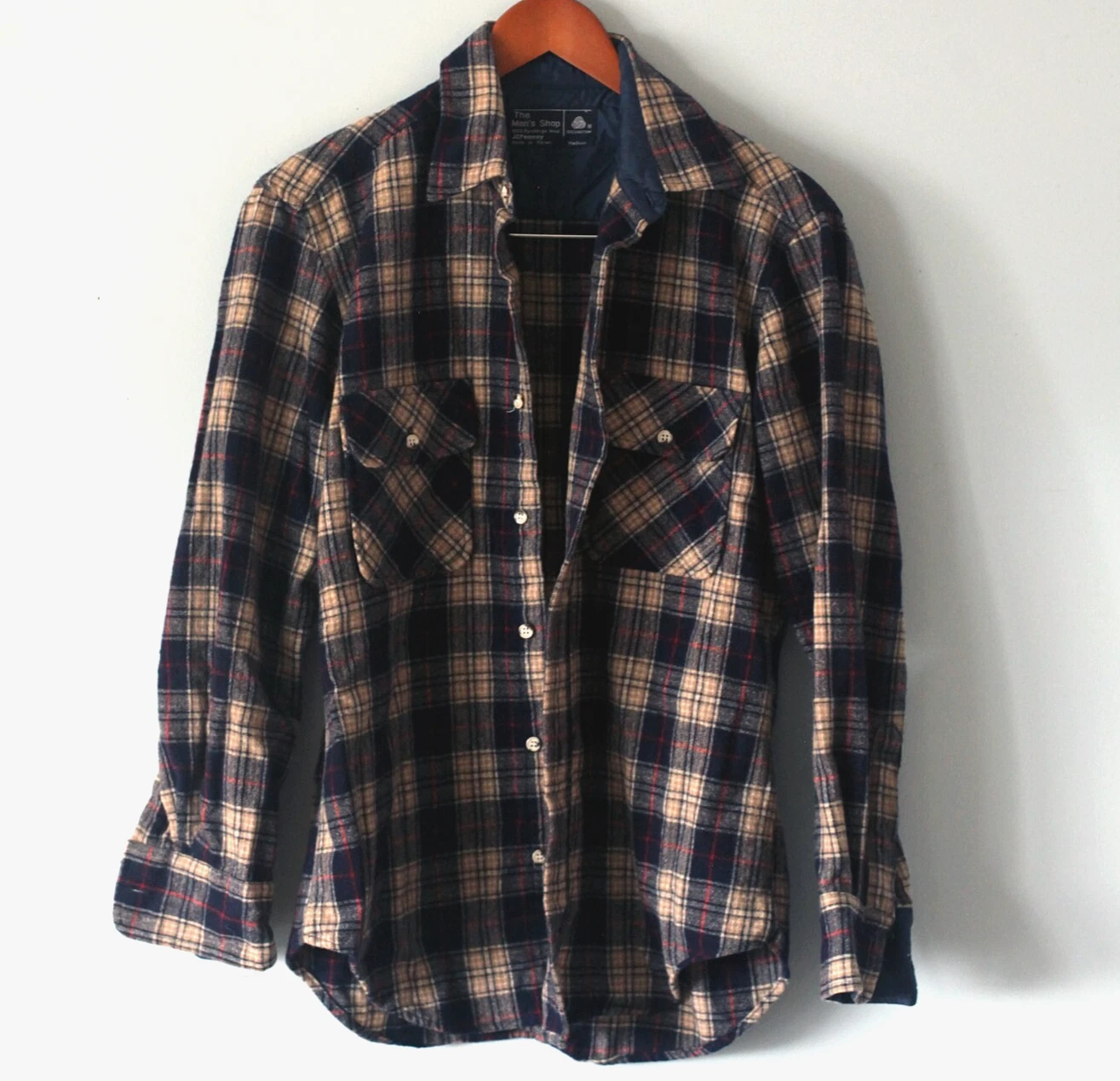 VTG The Men's Shop JC Penney Board Shirt Wool Flannel Blue Plaid SZ Medium USA
Opens in a new window