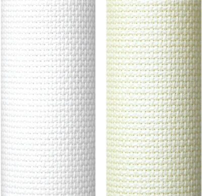 AIDA 14 STÜCK WEISSER KREUZSTICH STOFF MATERIAL 100 % BAUMWOLLE 1 METER QUADRAT - Bild 1 von 4