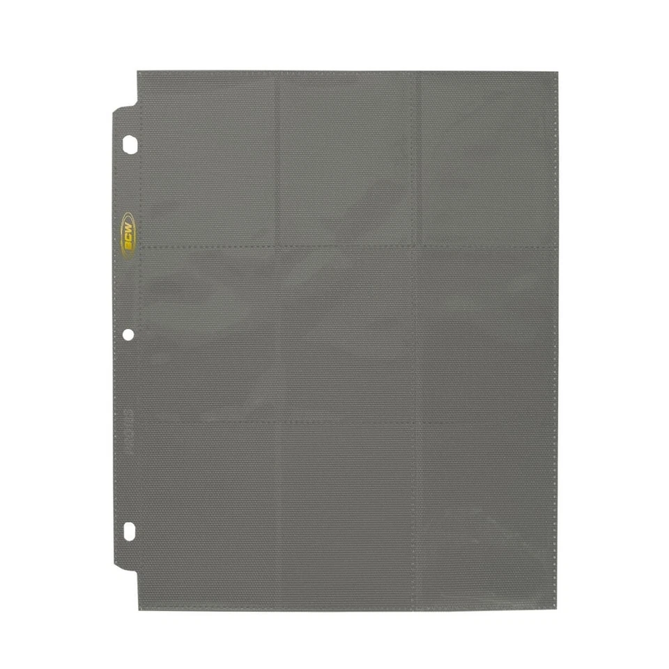 200 BCW carga lateral 18 páginas de álbum de bolsillo gris carpeta página tarjetas coleccionables Magic The Gathering Foto 4 de 4