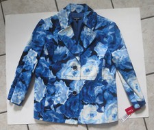 NWT Rafaella women's blazer S small floral NEW blue jacket machine washable