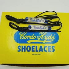 2 PAIR Black 24 Inch WAXED DRESS SHOE  LACE STRING CORDO Hyde  USA Made 24" NOS 